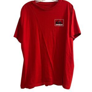 Quiksilver Men's Red Graphic Surf Tee Shirt Size L Short Sleeve
